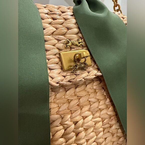 MME MINK THE LADY JANE WOVEN BAG IN MOSS - Picture 5 of 8